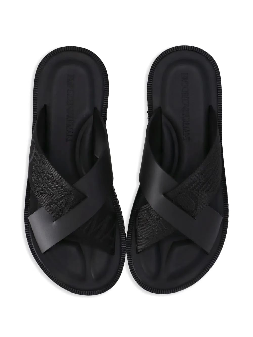 logo-strap leather sandals