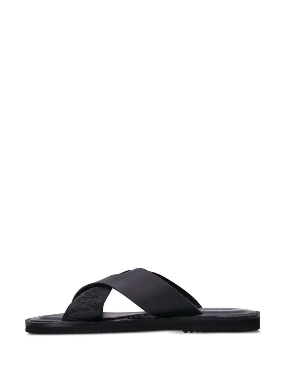 logo-strap leather sandals