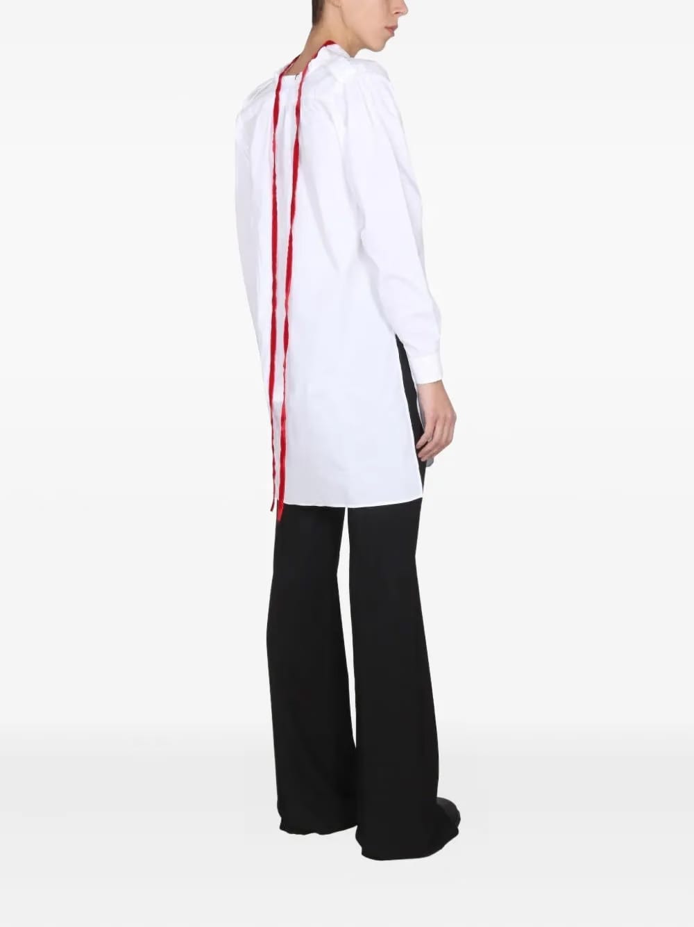 buttoned long-sleeved blouse