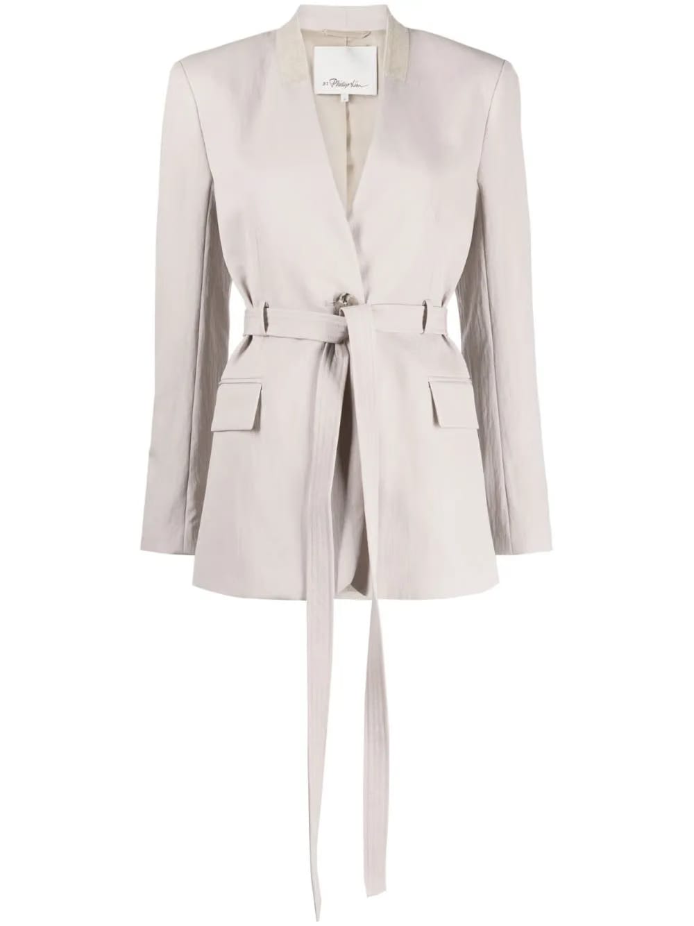 tied-waist single-breasted blazer