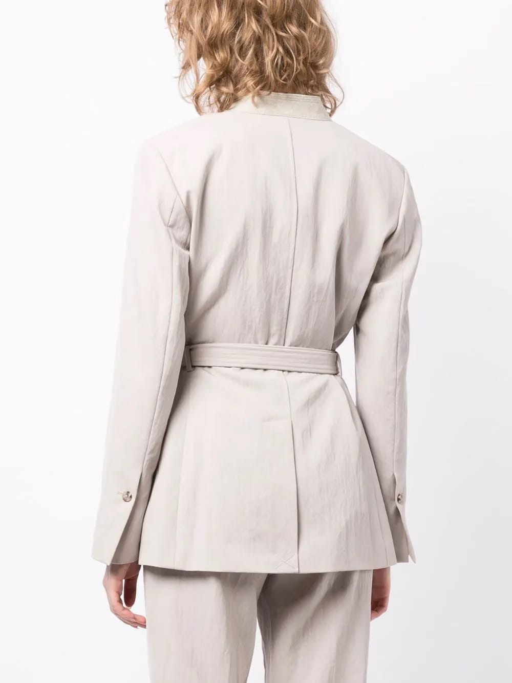 tied-waist single-breasted blazer