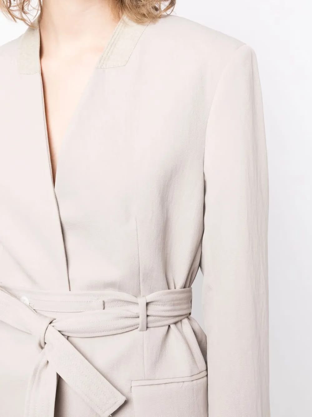tied-waist single-breasted blazer