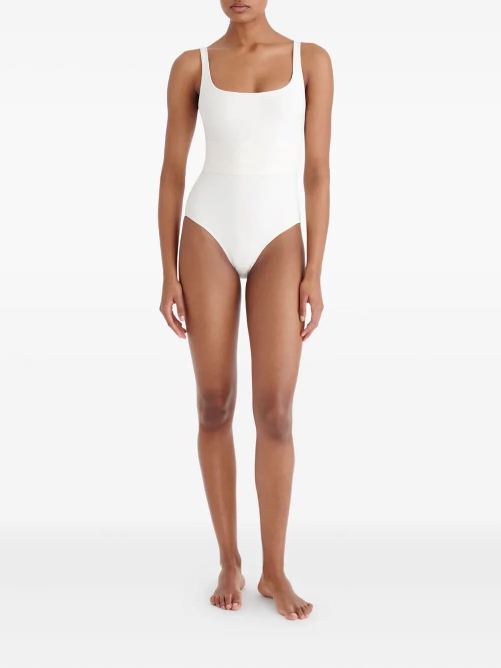 Asia striped-panel swimsuit