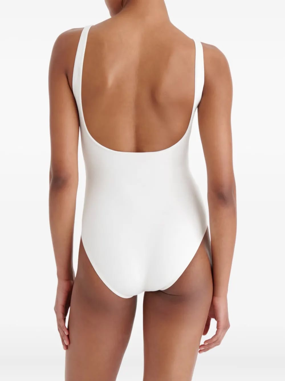 Asia striped-panel swimsuit