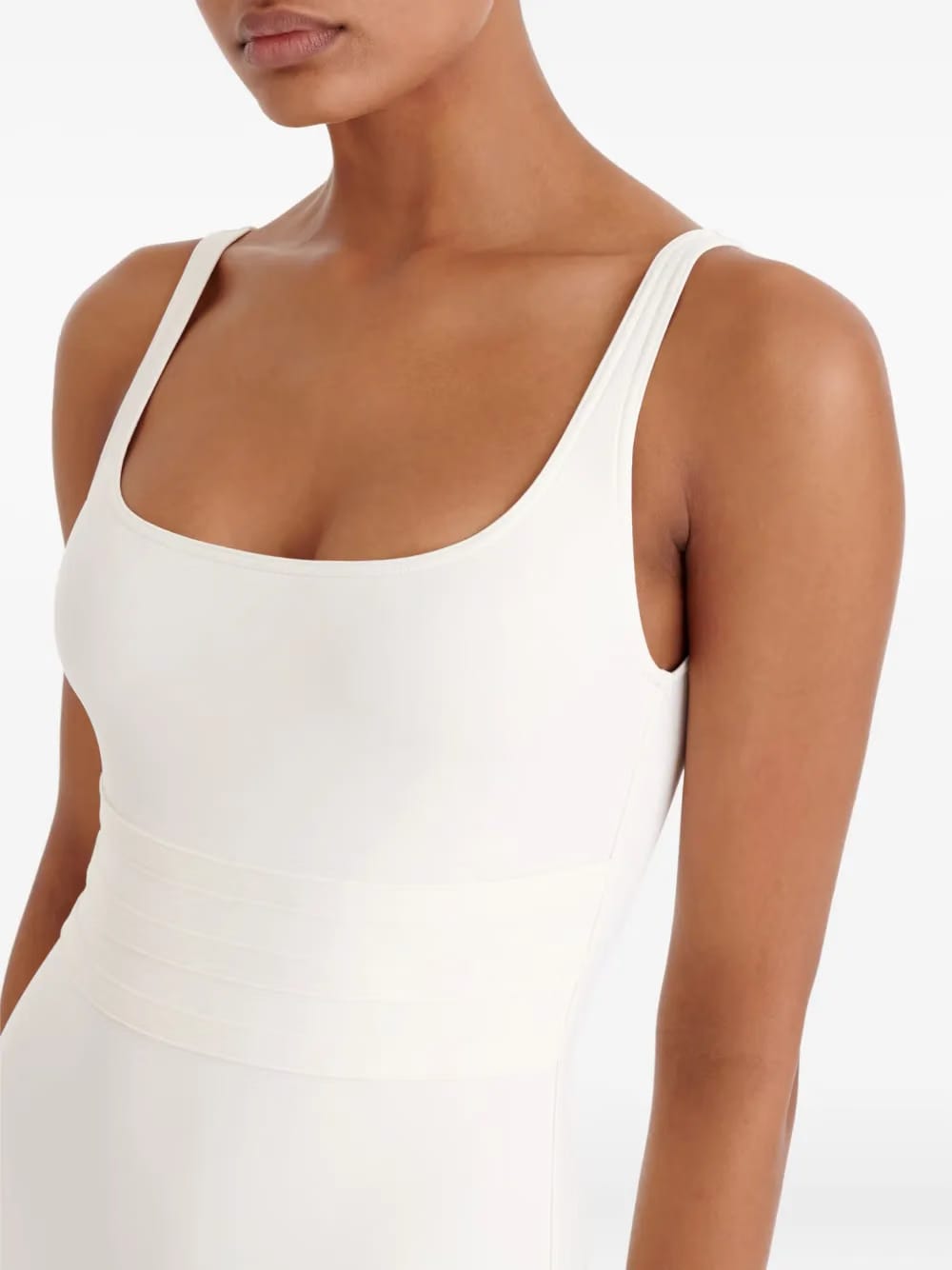 Asia striped-panel swimsuit