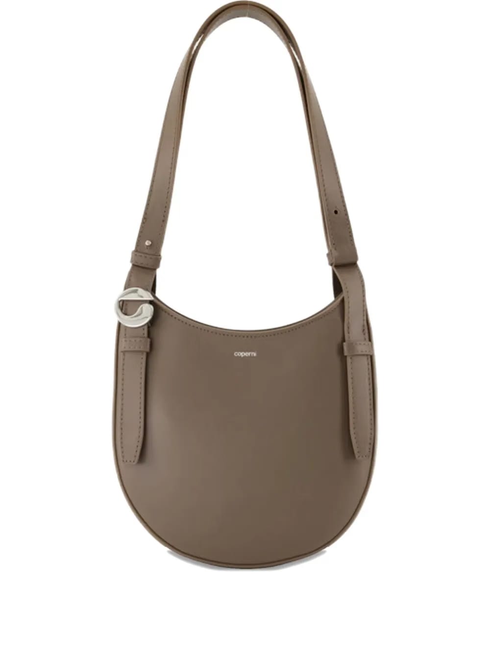 belt-detail half-moon shoulder bag