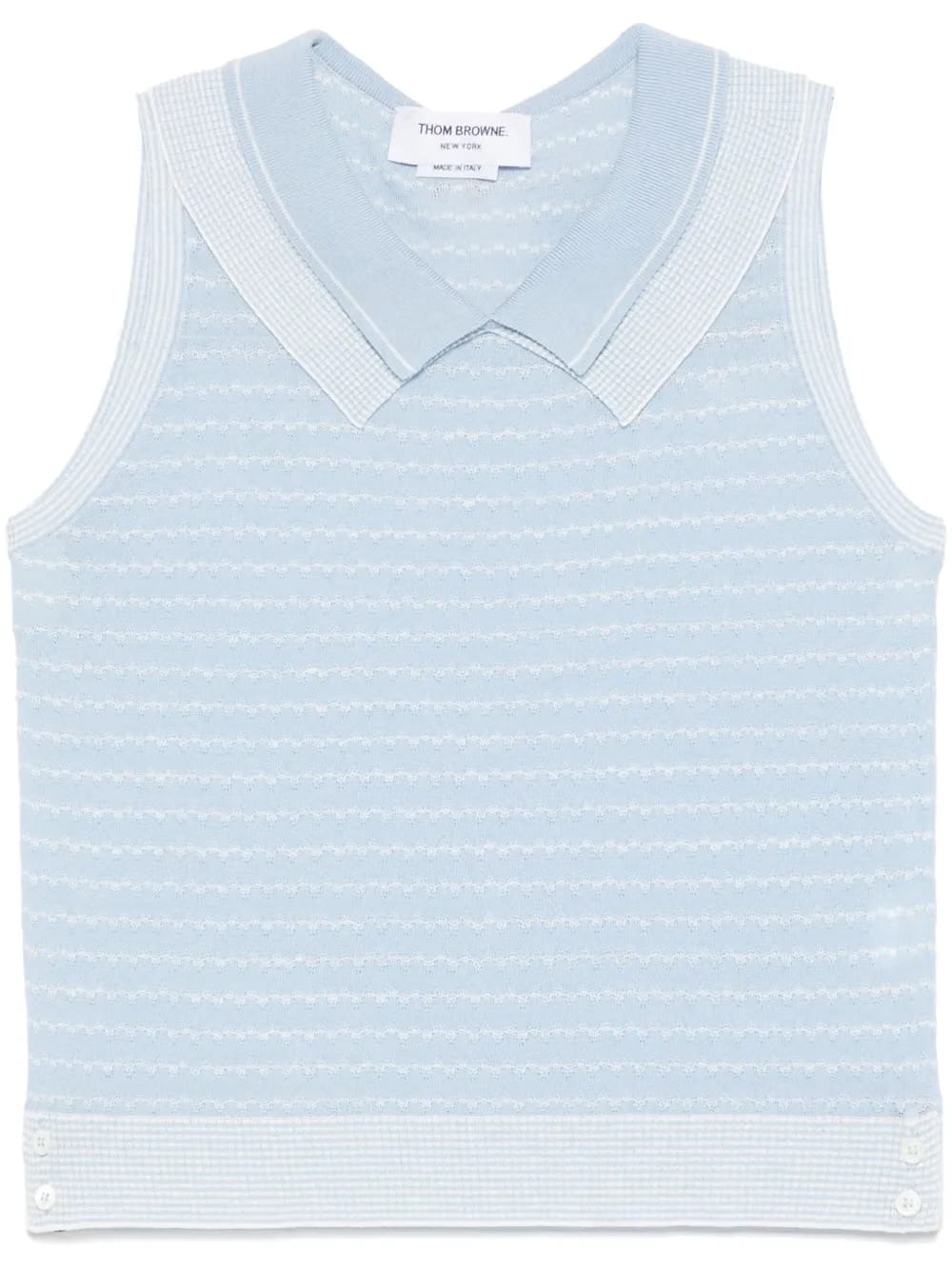 striped double-collar vest