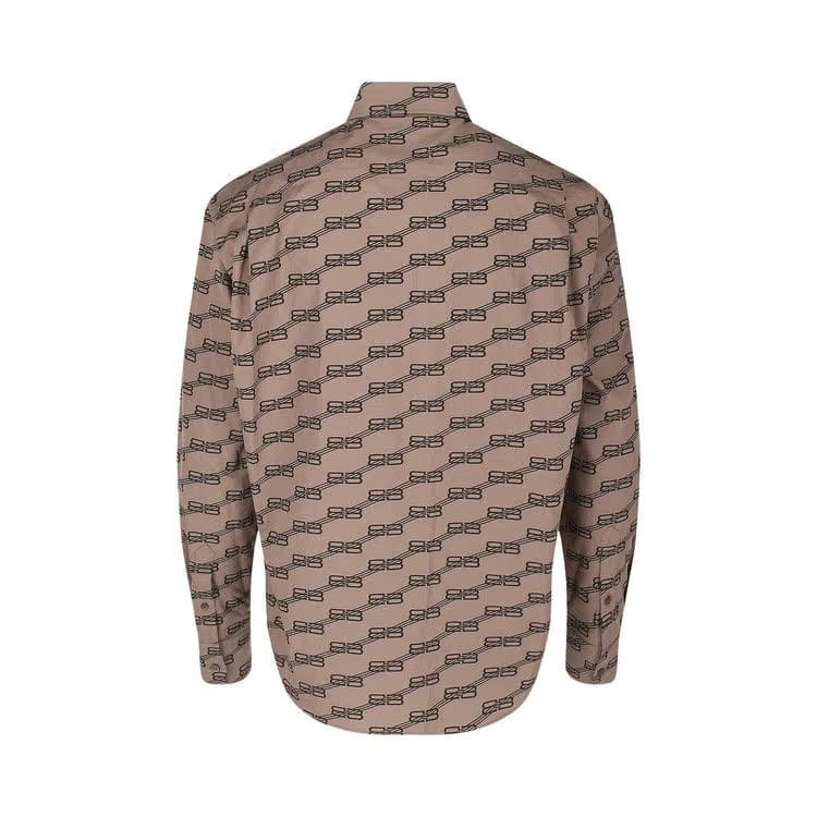 Balenciaga Monogram Long Sleeve Shirt Beige
