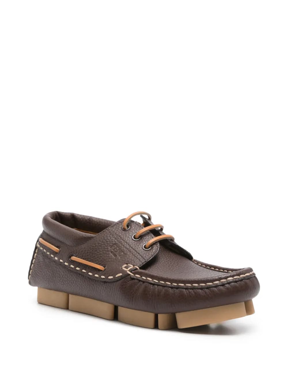 lace-up leather boat shoes