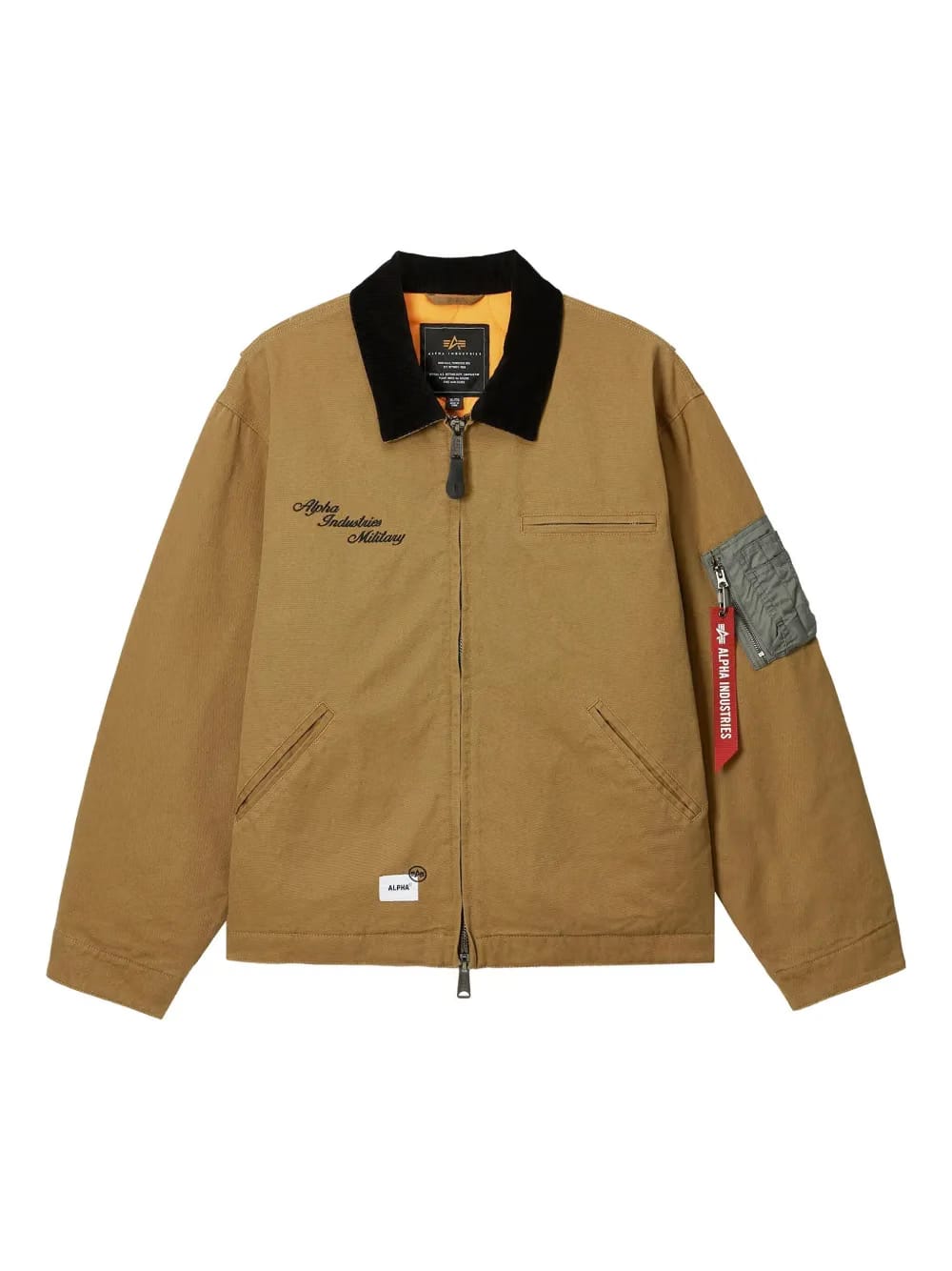 embroidered sleeve pocket jacket