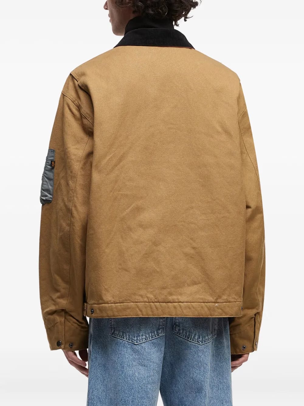 embroidered sleeve pocket jacket