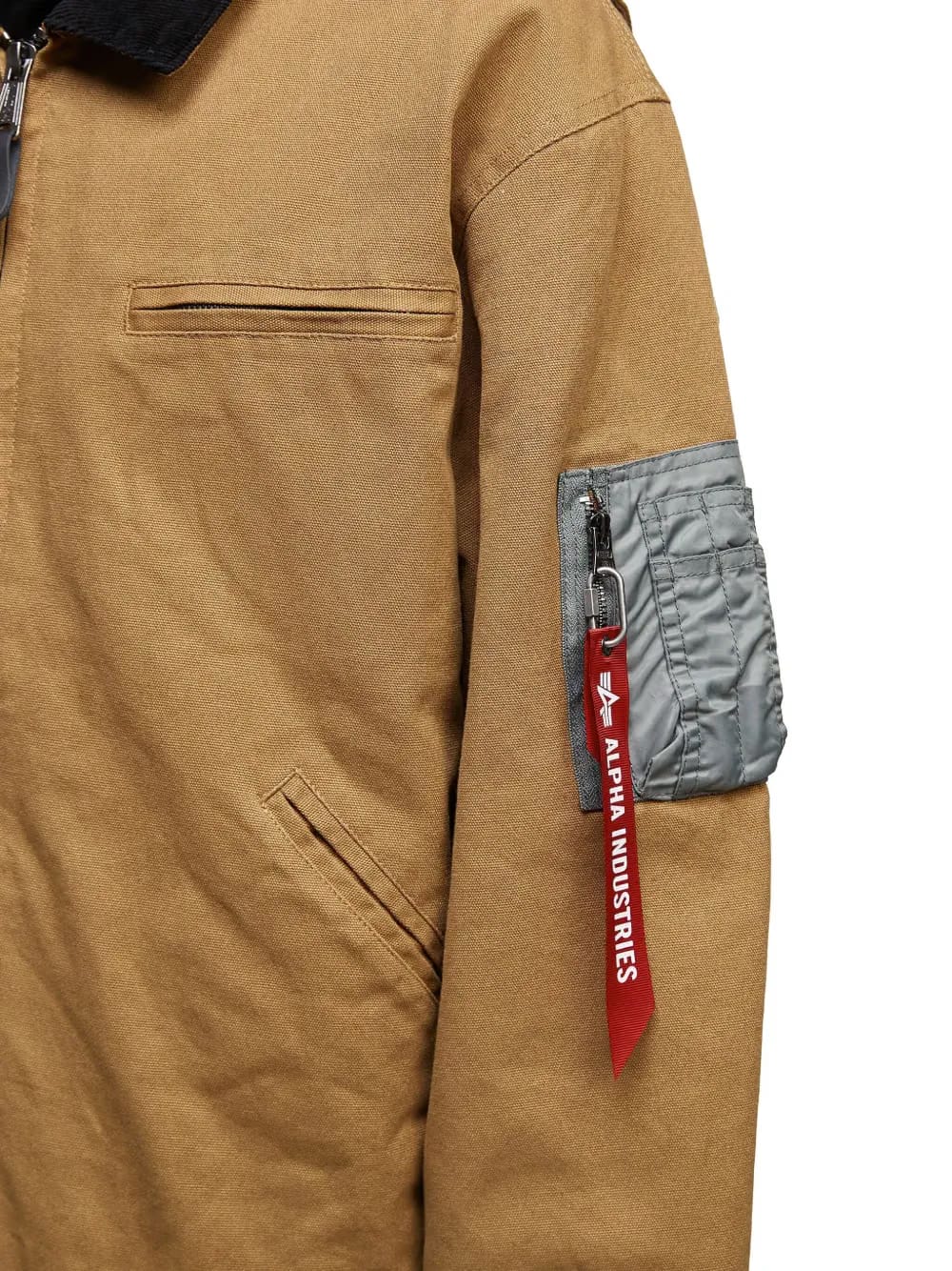 embroidered sleeve pocket jacket