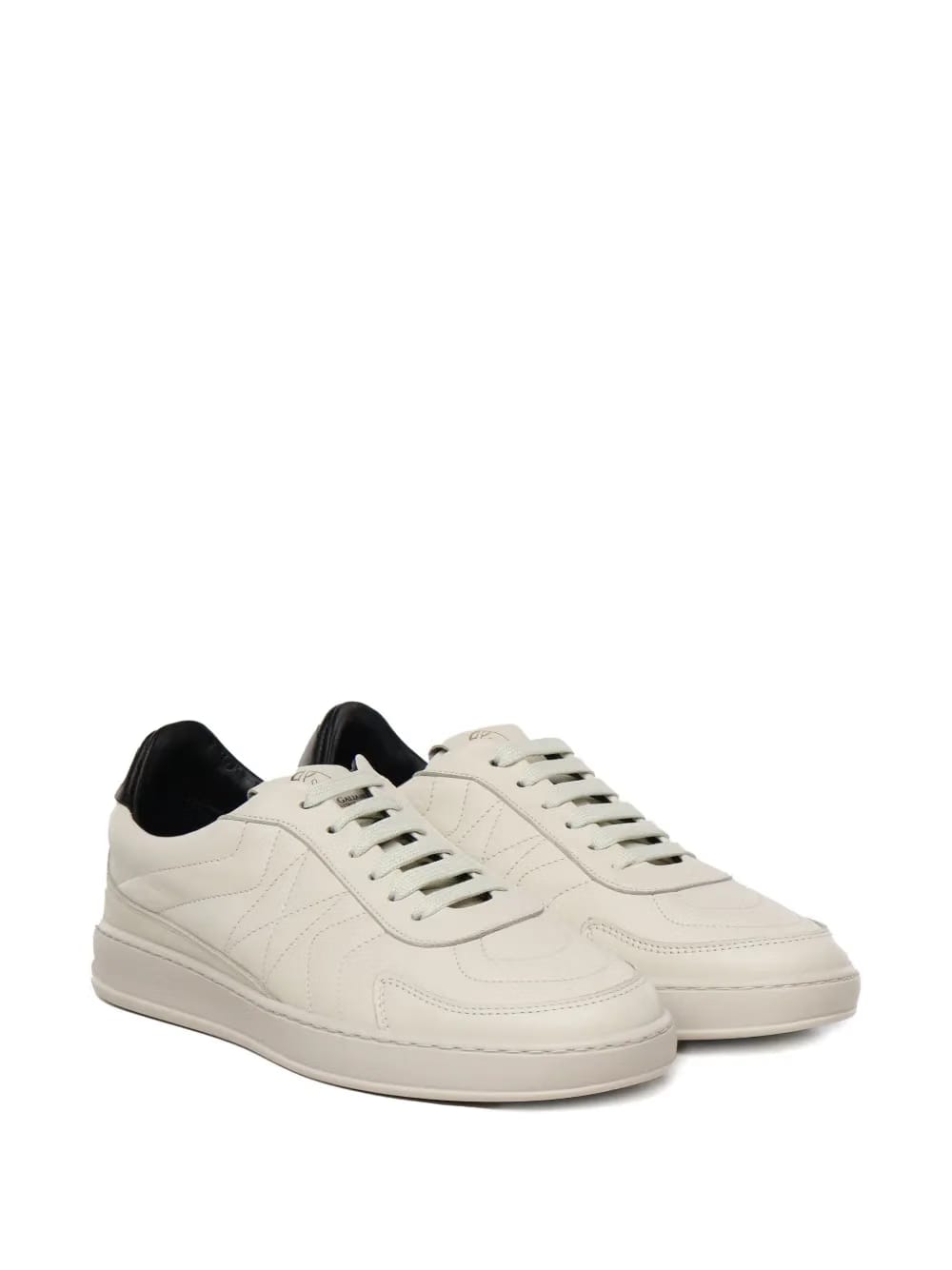 panelled lace-up trainers