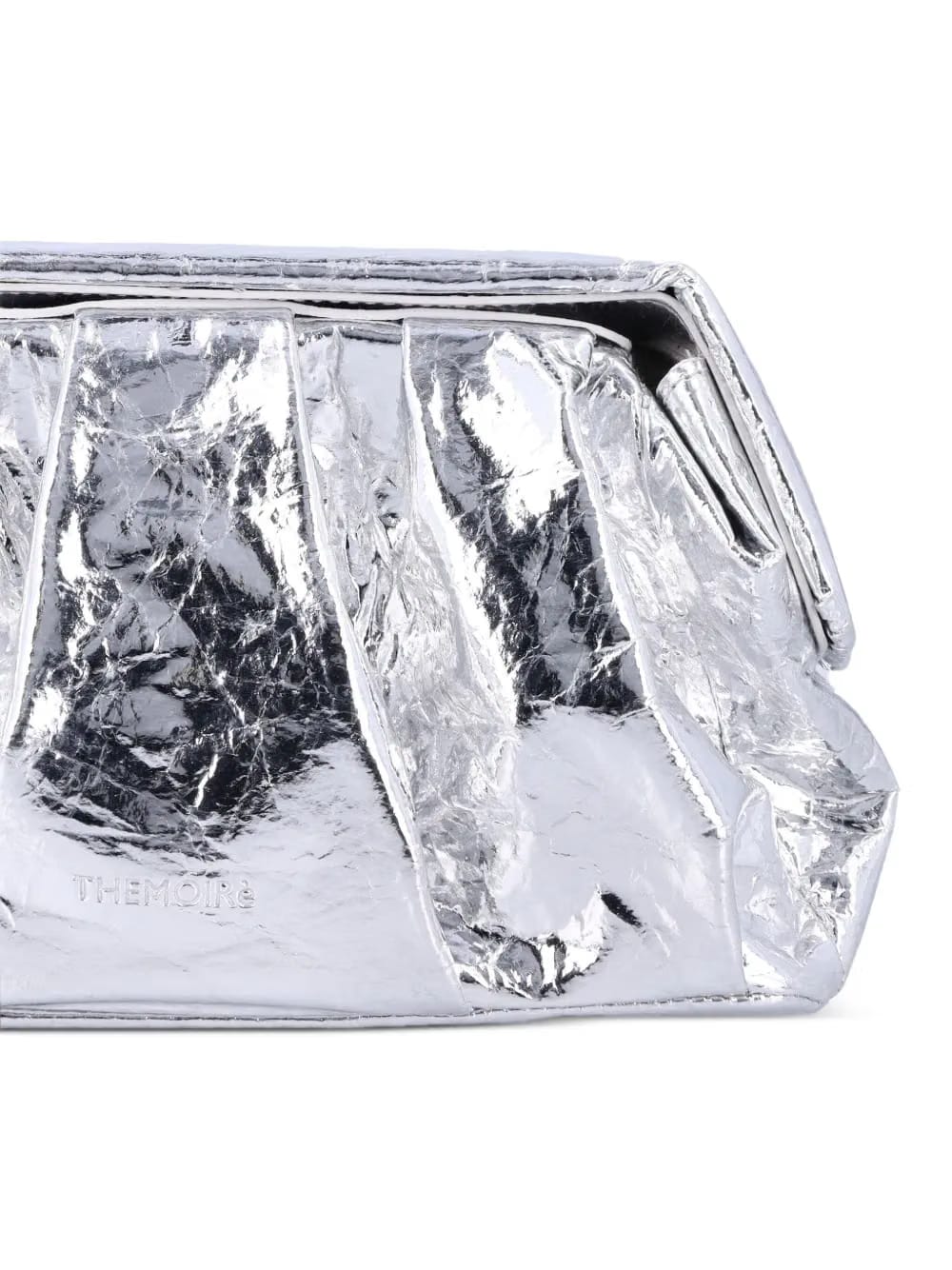 Afrodite pleated metallic-effect clutch bag