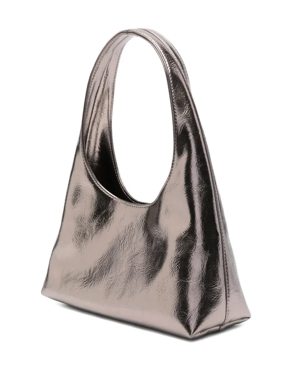 small metallic logo shoulder bag
