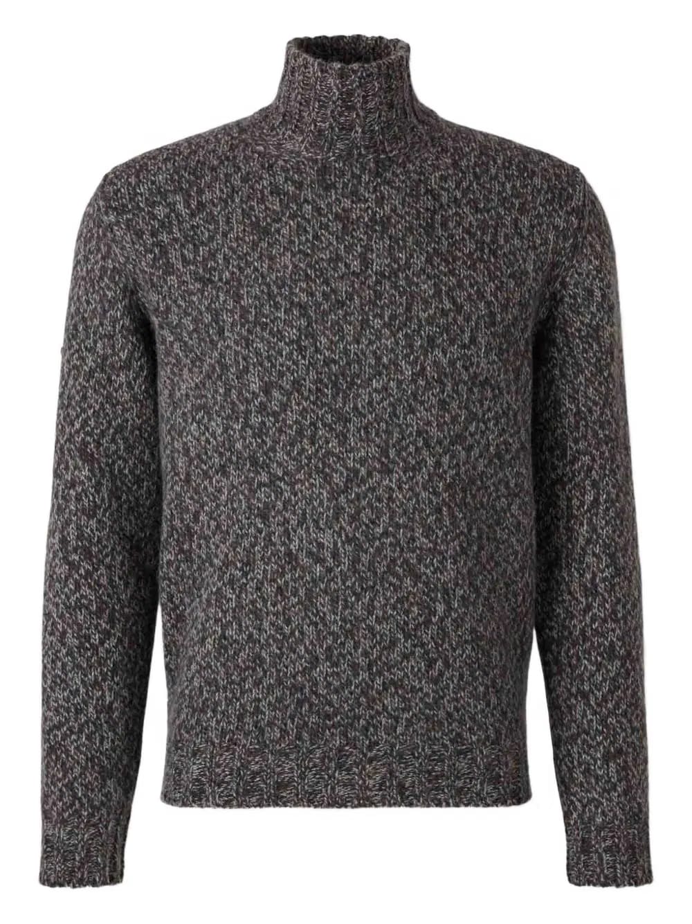 high-neck cotton sweater