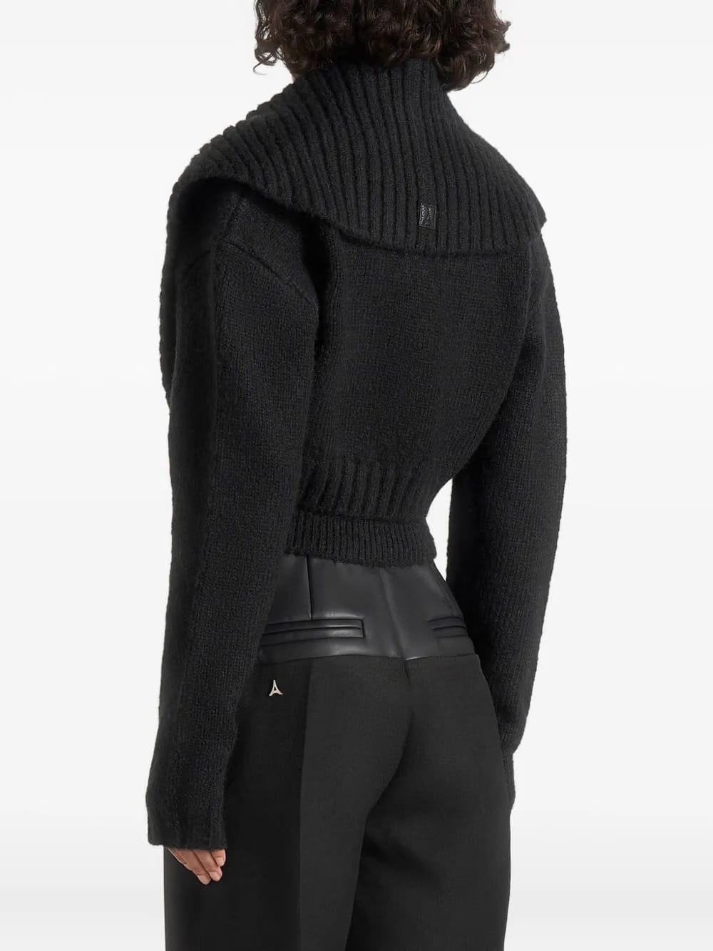 Emya black knit-shrug cardigan set (set of two)