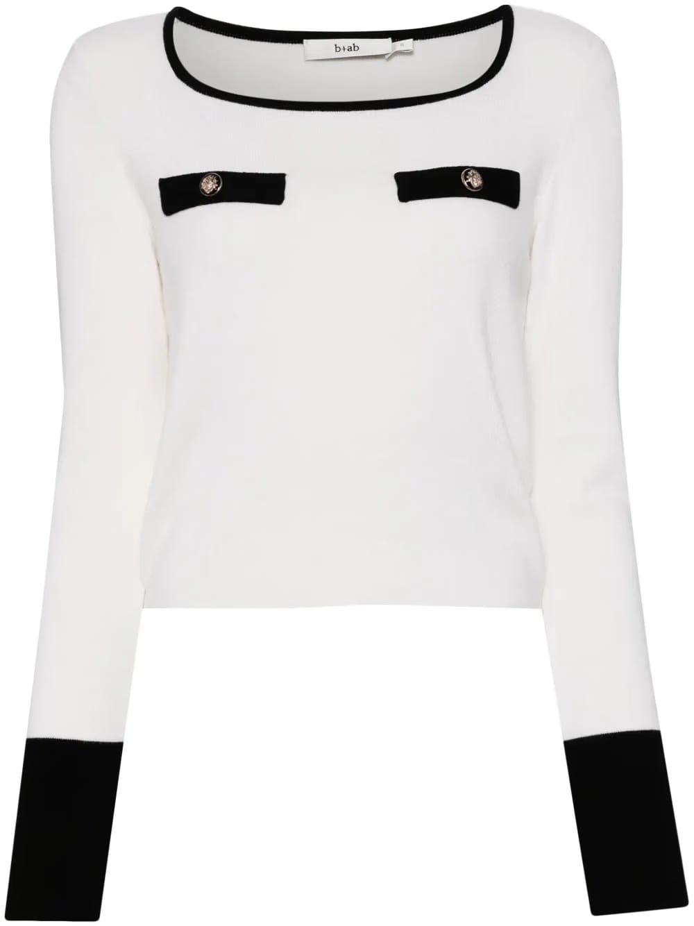 round-neck cropped knitted top