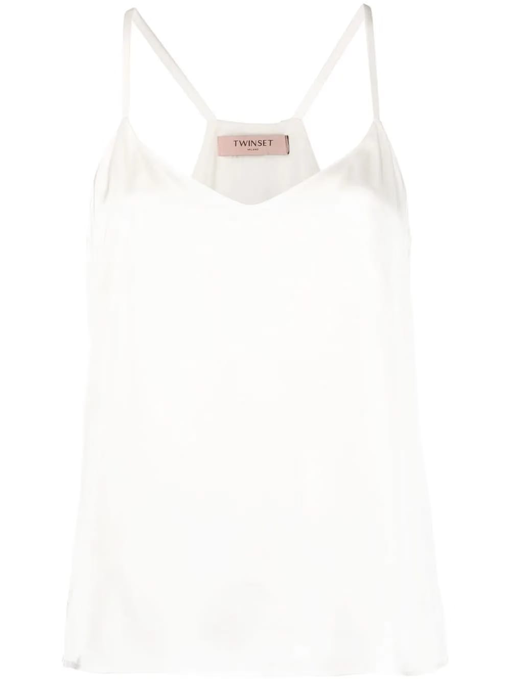 rear logo-plaque satin top
