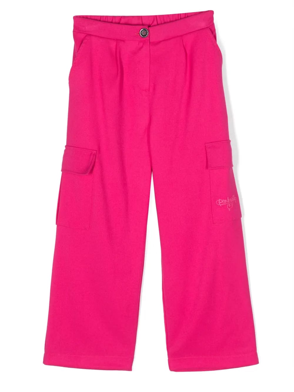 logo-embroidered cotton cargo trousers