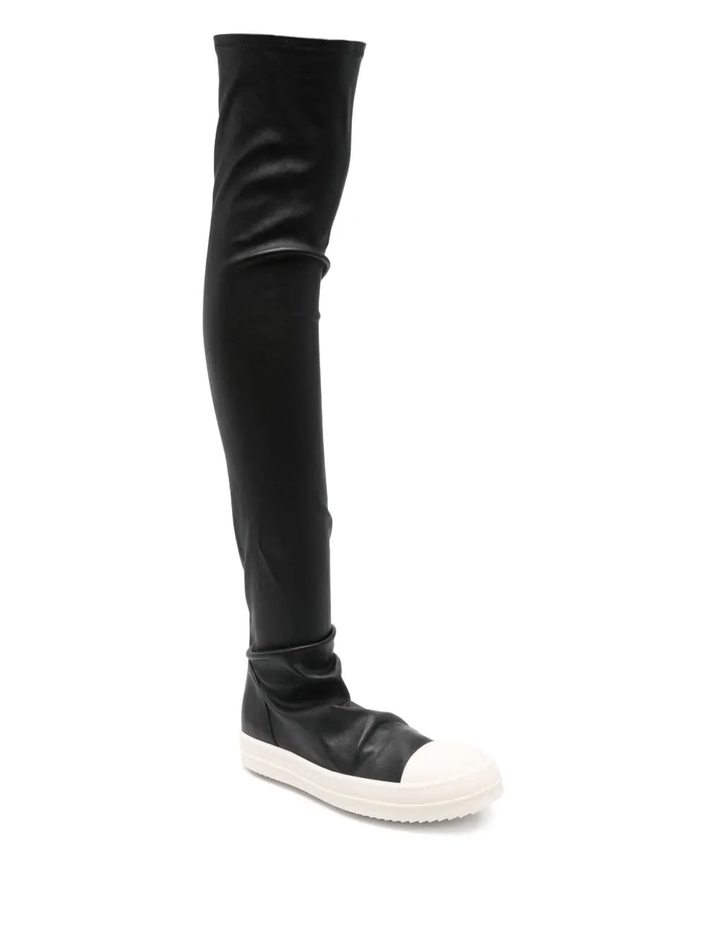 leather over-the-knee sneakers