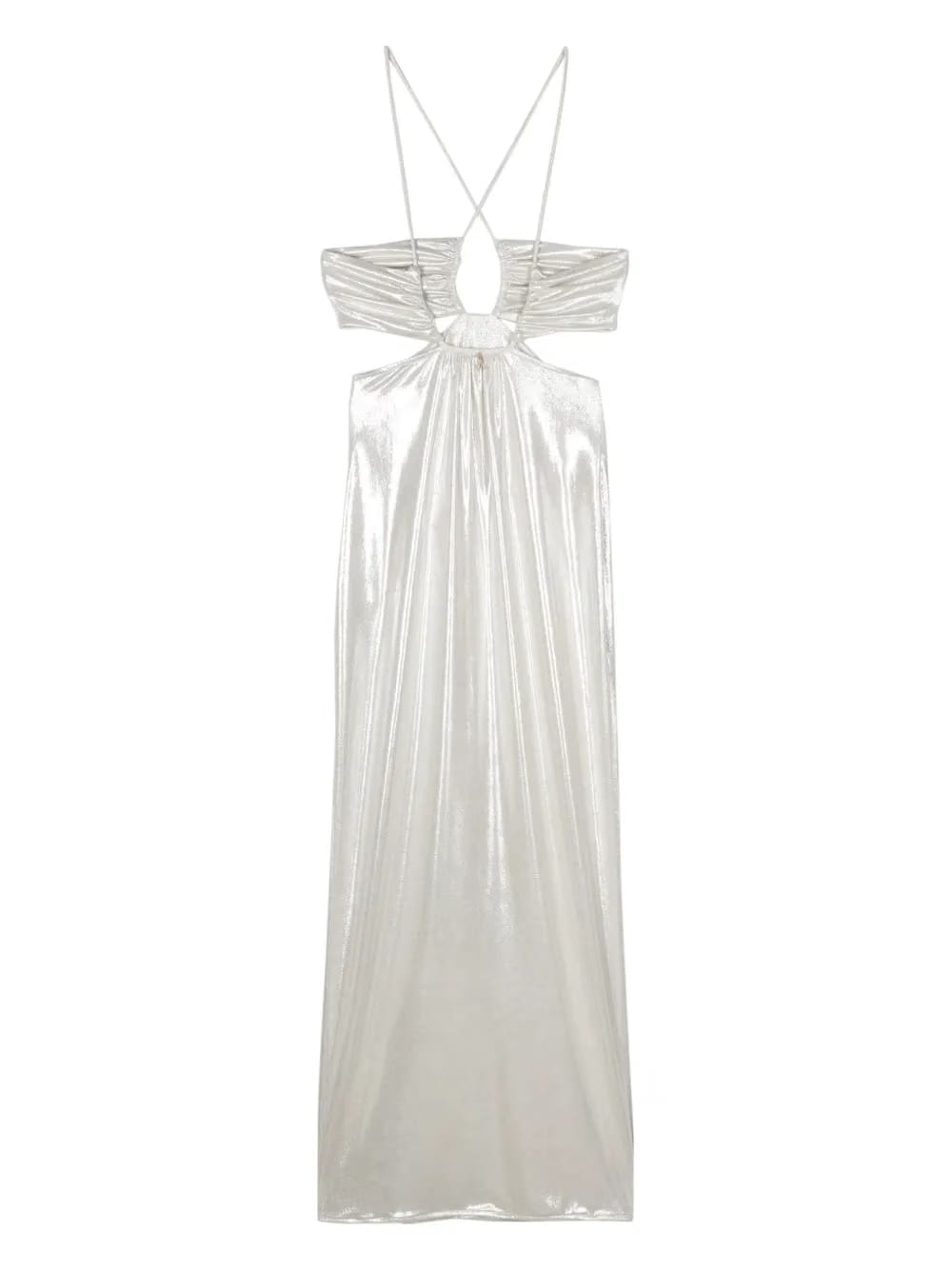laminated midi dress