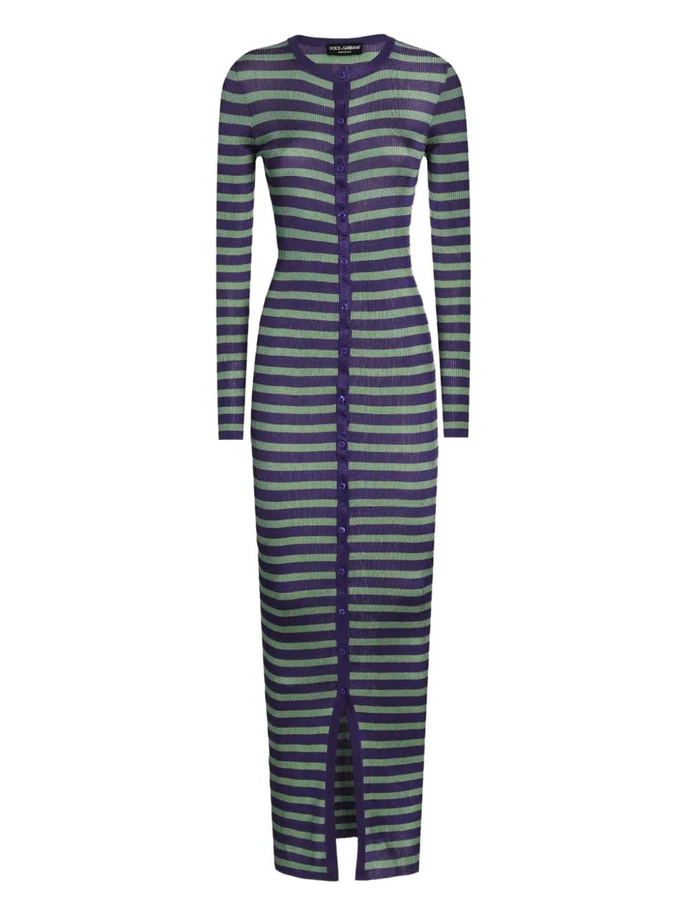 striped knitted maxi dress