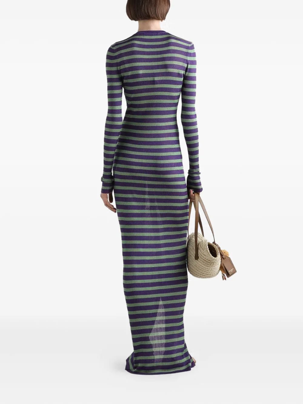striped knitted maxi dress