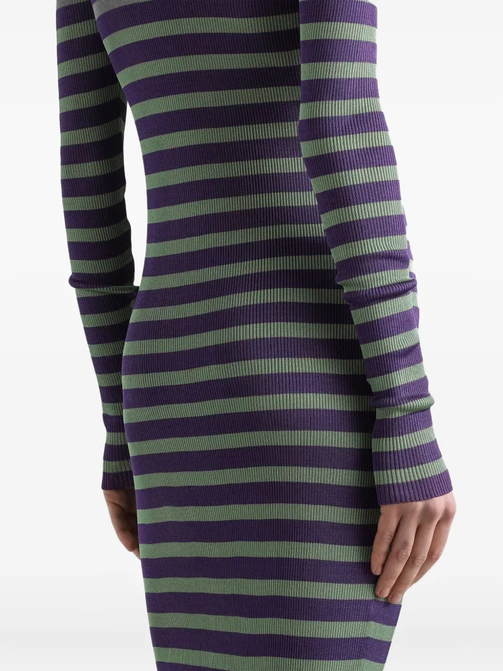 striped knitted maxi dress