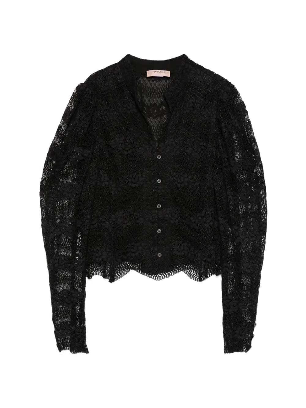 lace scalloped blouse