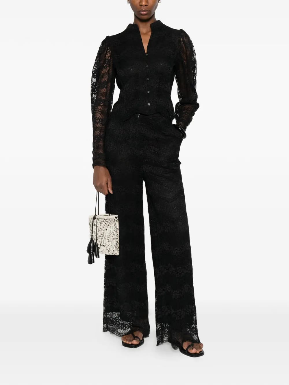 lace scalloped blouse