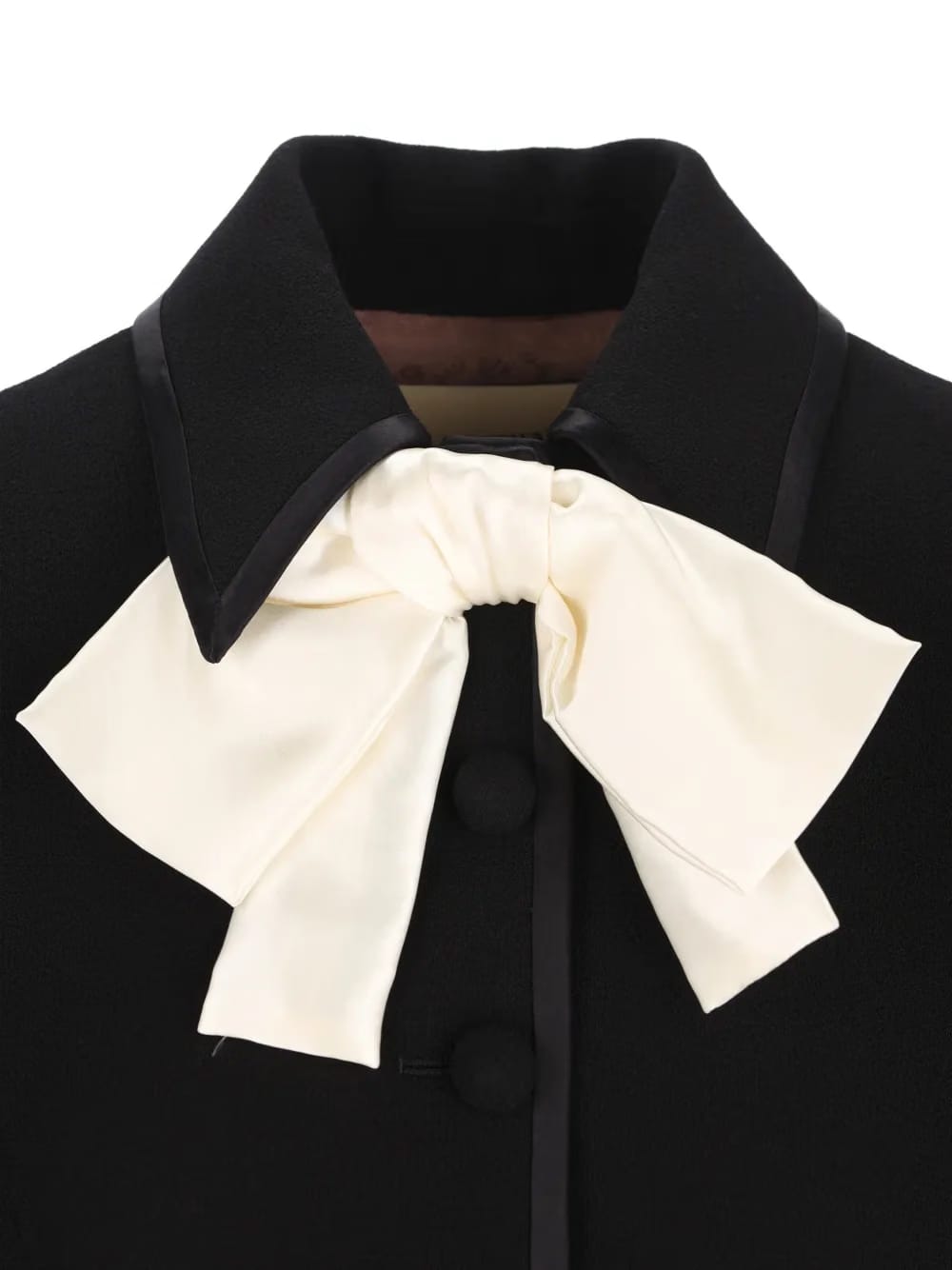 bow-embellishment button-fastening wool jacket