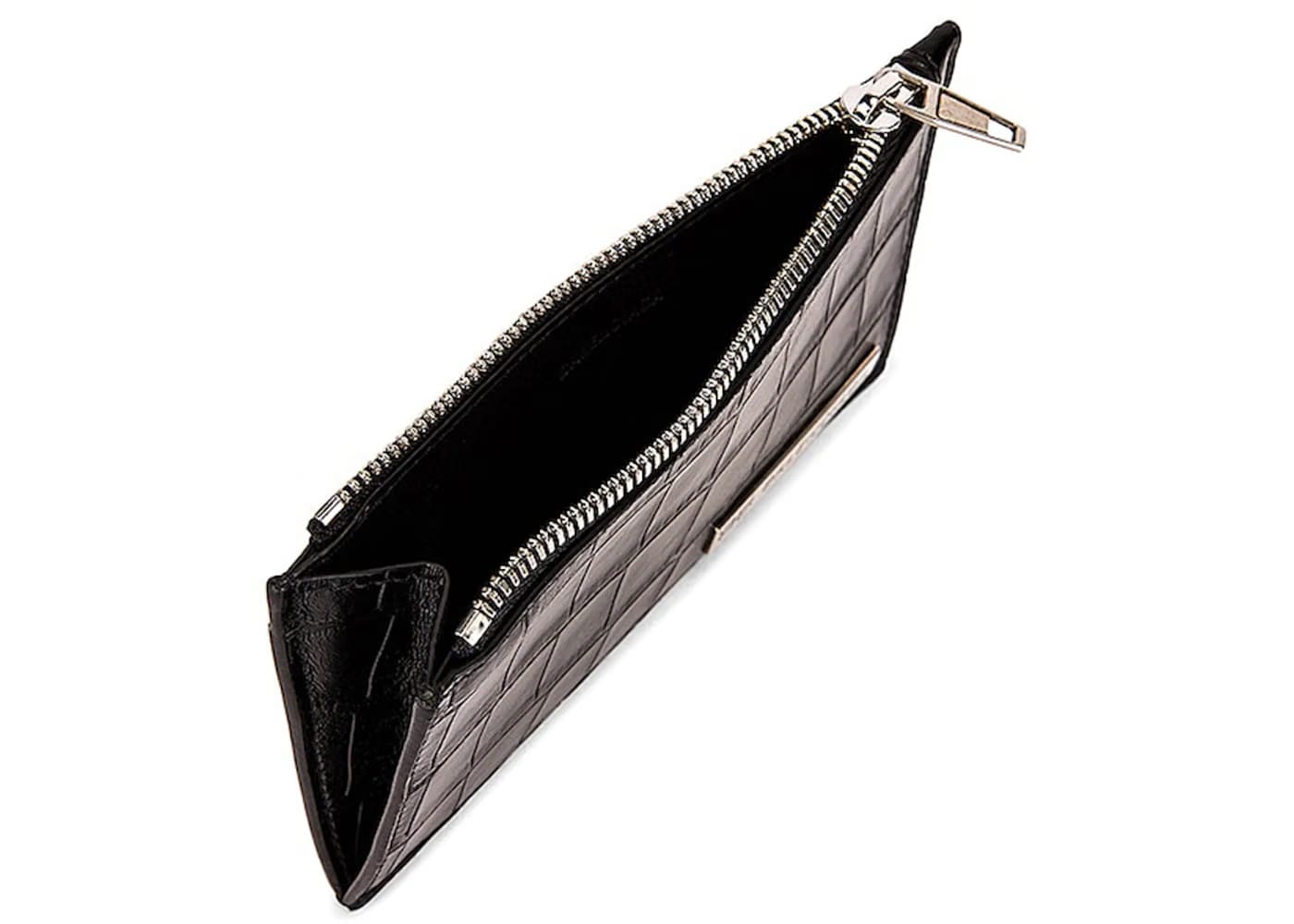 Balenciaga Croc Embossed (5 Card Slot) Coin Card Holder Black