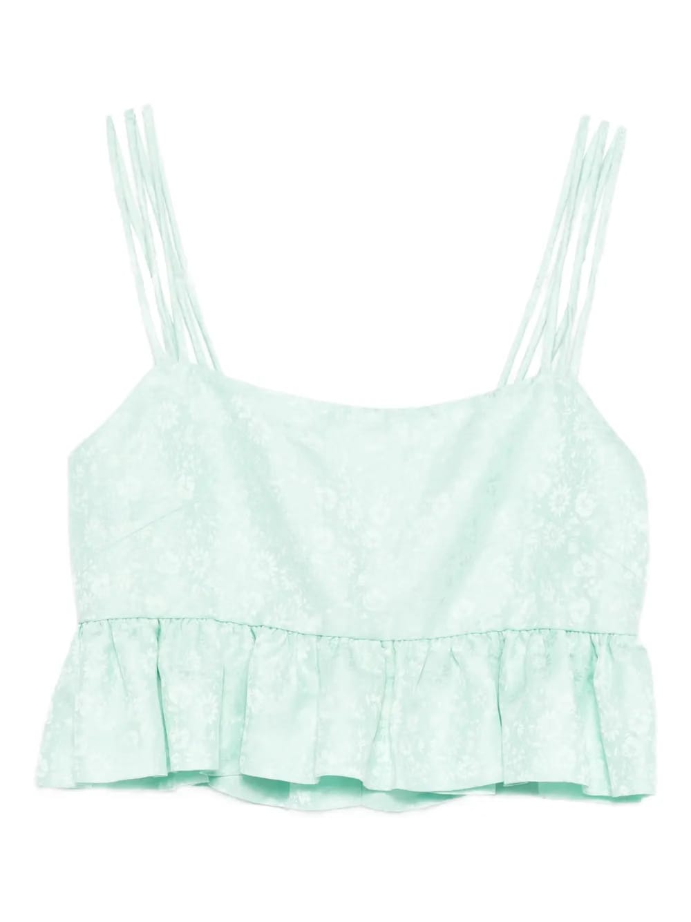 floral-pattern ruffled top