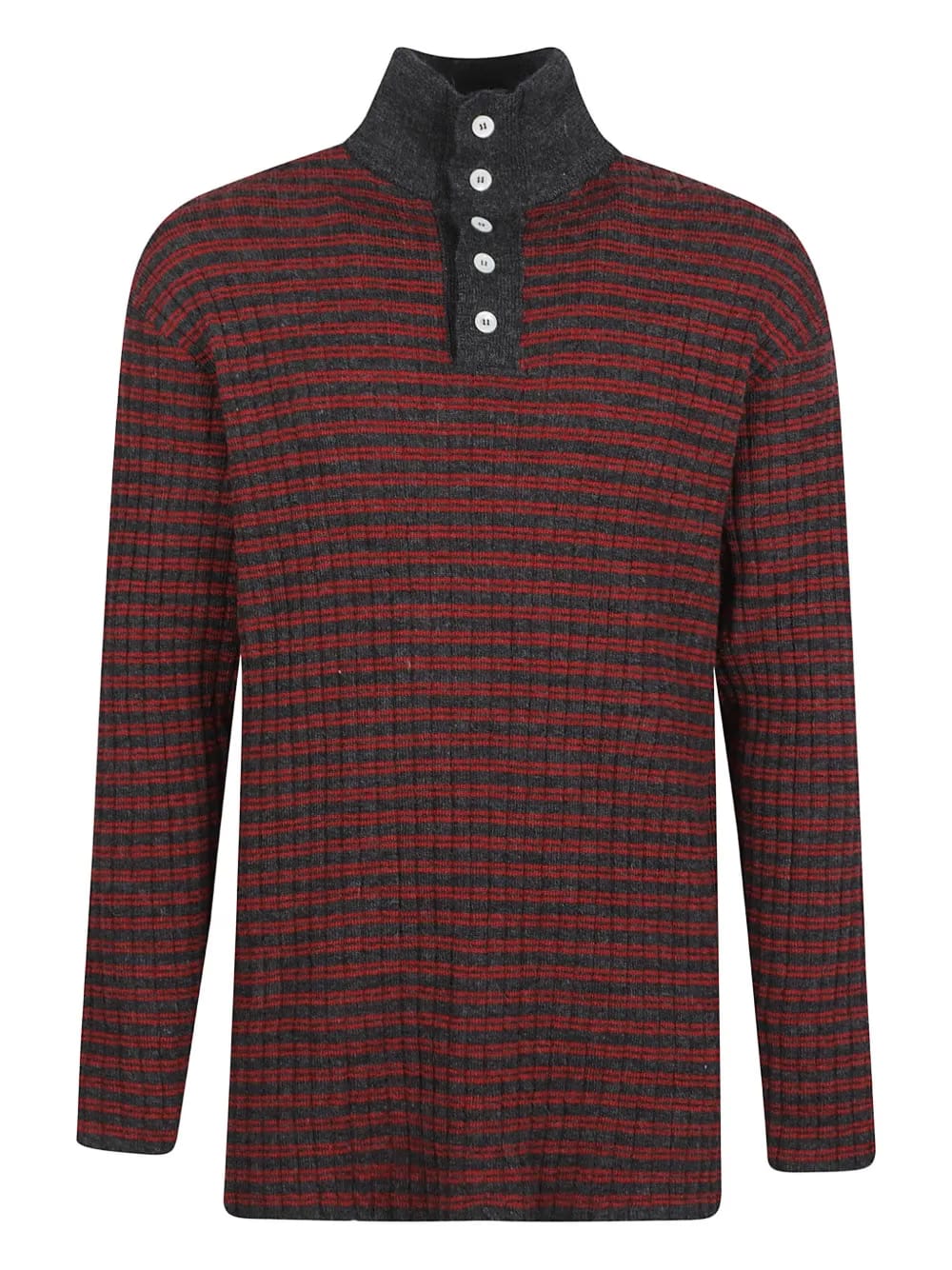 highneck striped knitwear