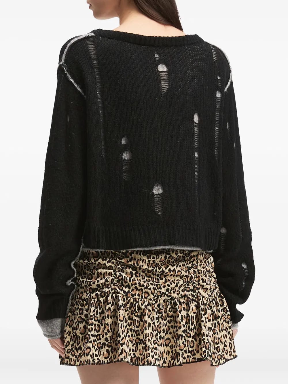 distressed button cardigan