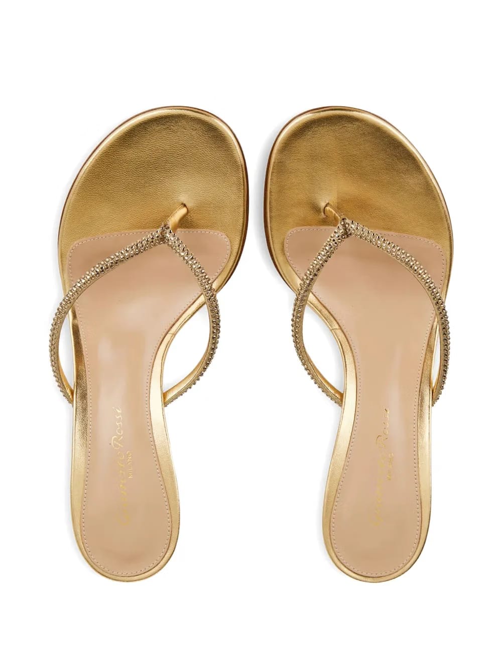 crystal-embellished thong sandals