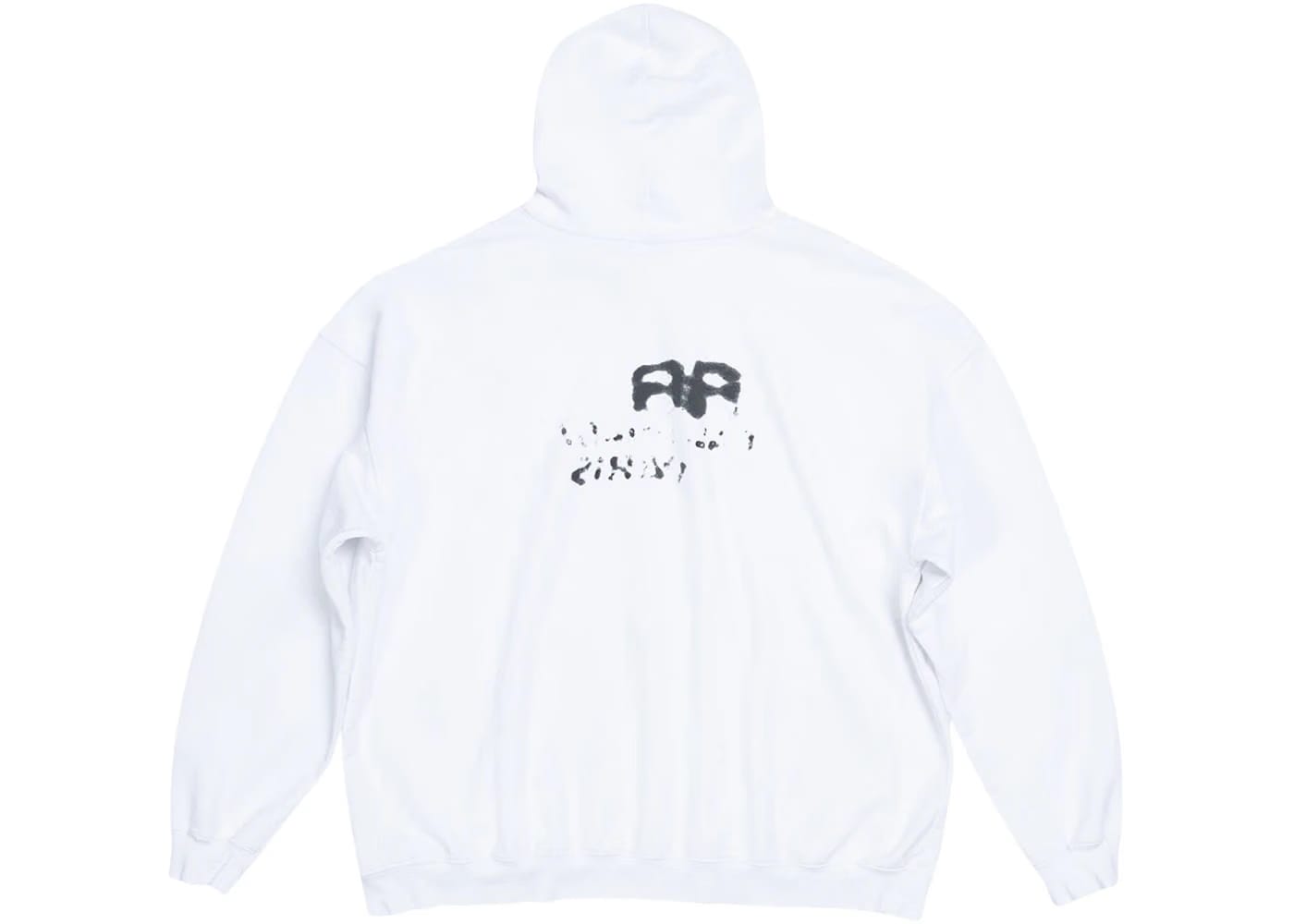 Balenciaga Hand Drawn BB Icon Large Fit Hoodie White/Black
