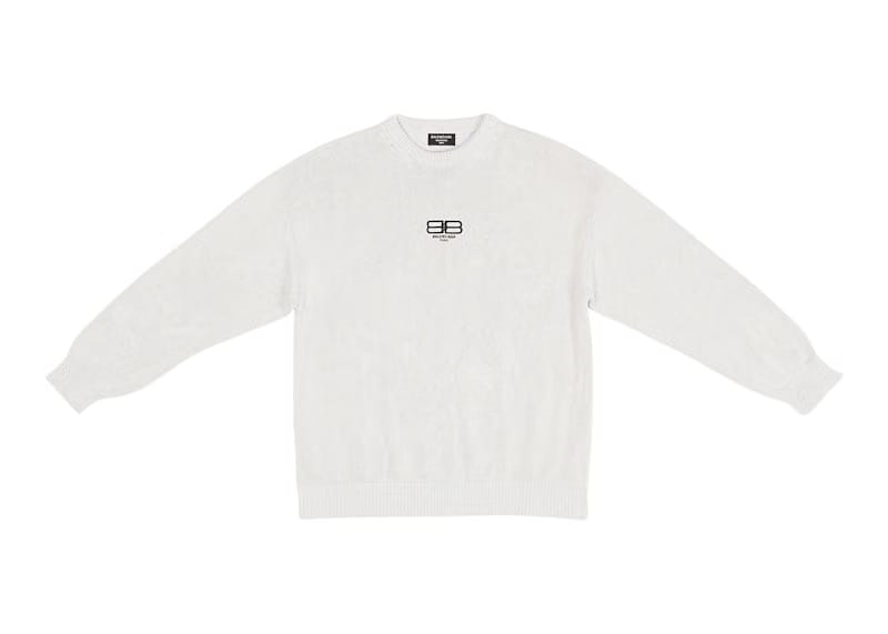 Balenciaga BB Paris Icon Large Fit Sweater Off White/Black