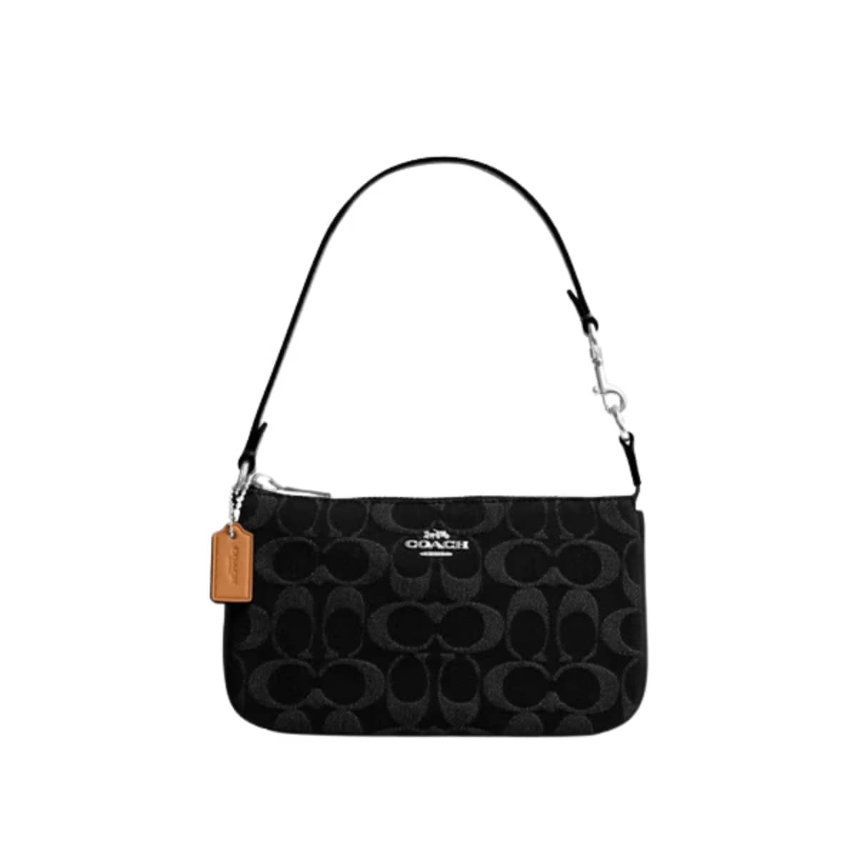 Coach Nolita 19 In Signature Denim Silver Black