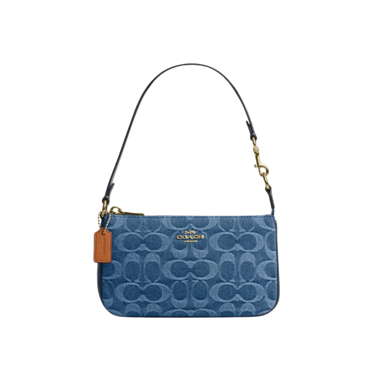 Coach Nolita 19 In Signature Denim Gold Indigo