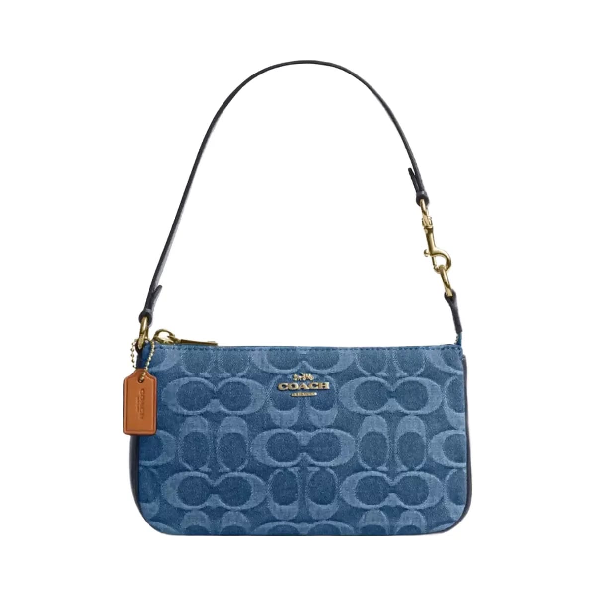 Coach Nolita 19 In Signature Denim Gold Indigo