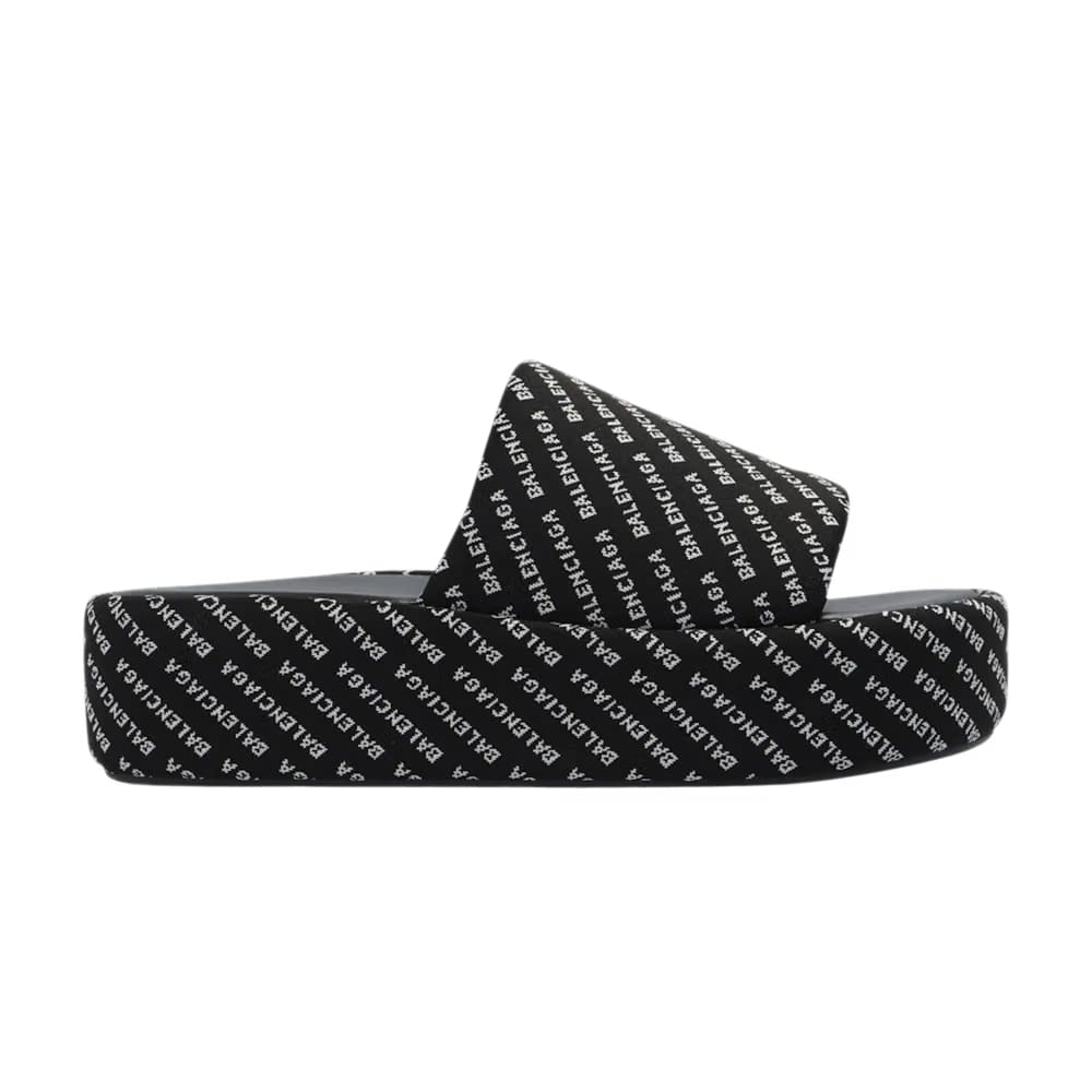 Balenciaga Rise Platform Slide Black White (Women's)