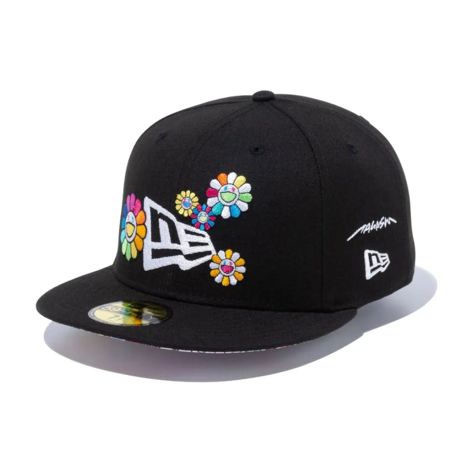 New Era x Takashi Murakami Flower Flag 59Fifty Fitted Hat Black Rainbow