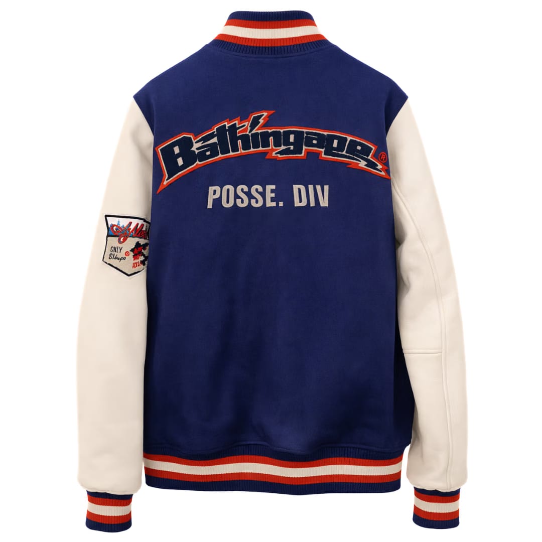 BATHING APE VARSITY JACKET Navy