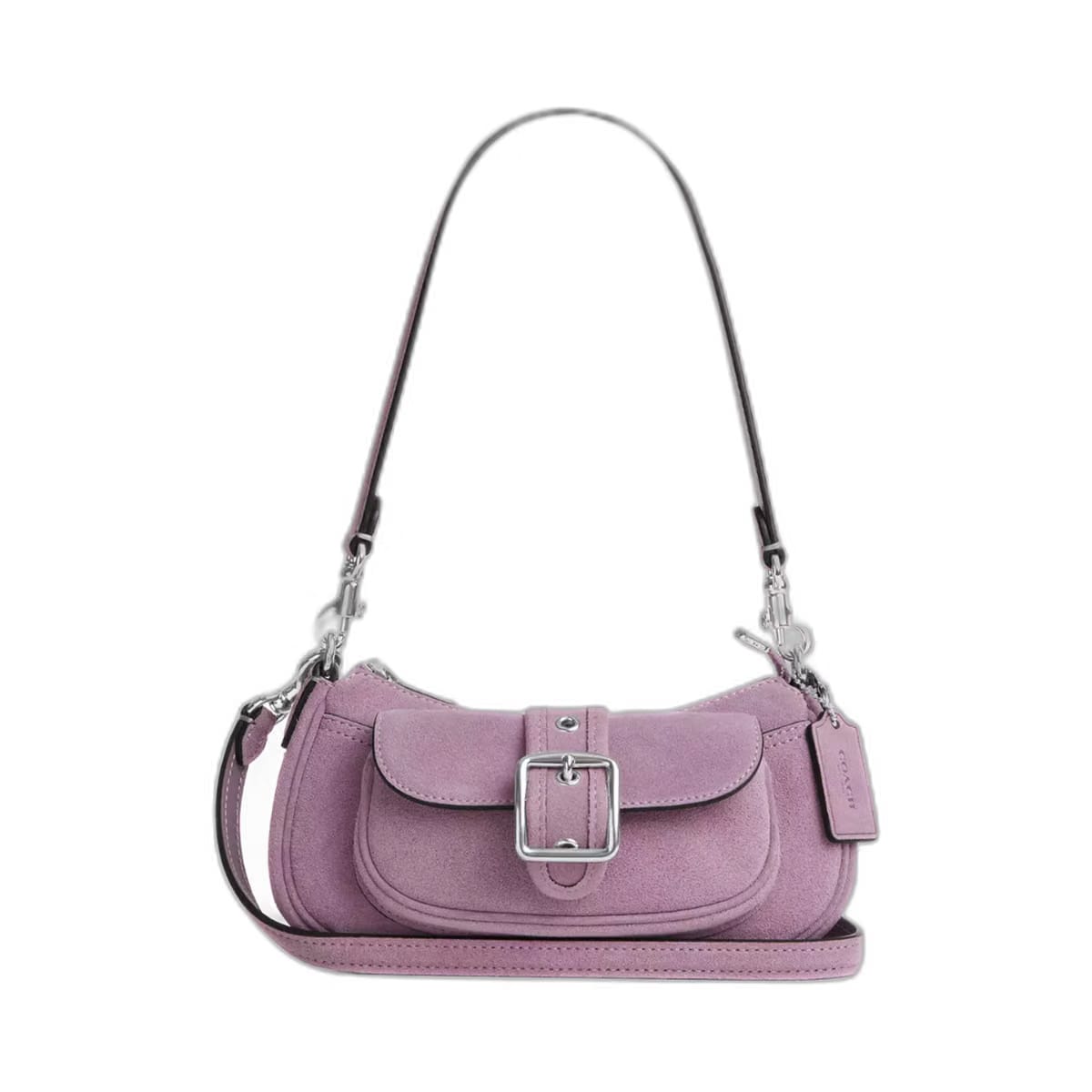 Coach Ashton Mini Shoulder Bag suede Silver Light Violet