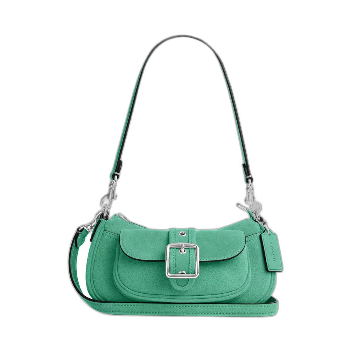 Coach Ashton Mini Shoulder Bag suede Silver Mint