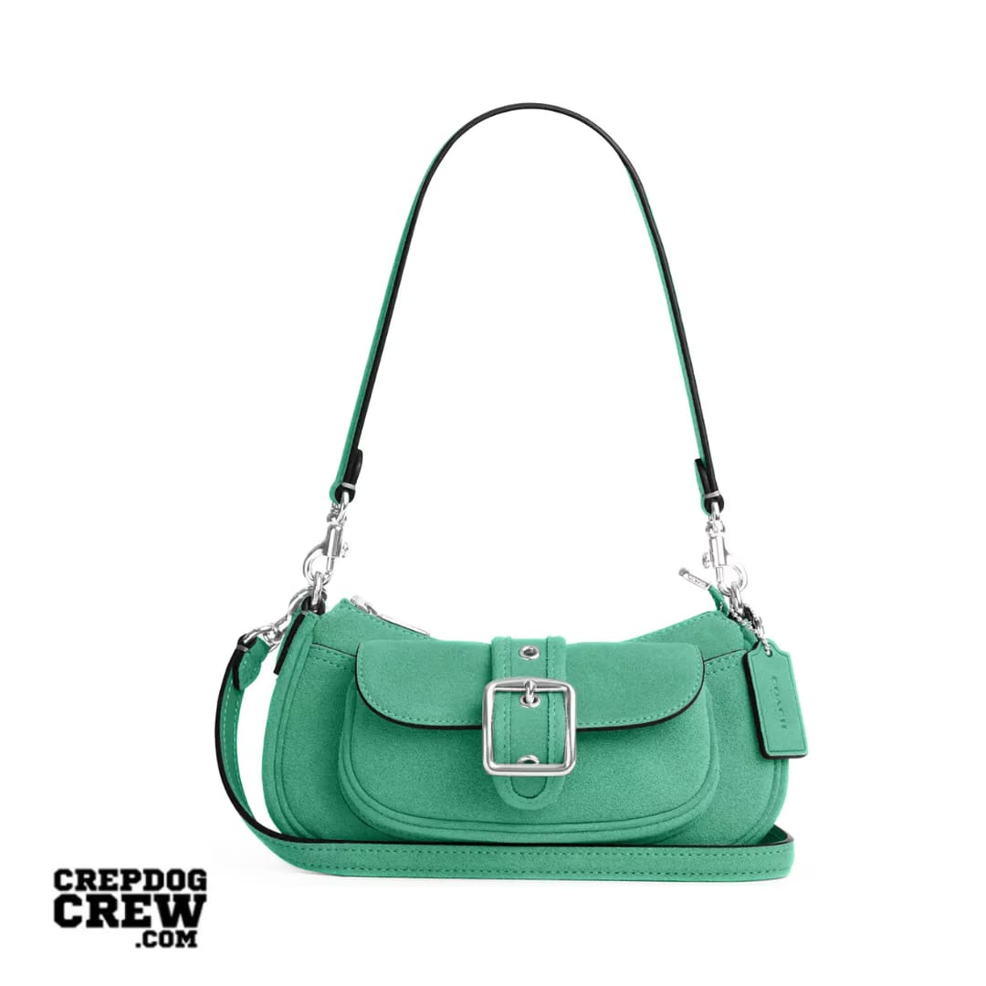 Coach Ashton Mini Shoulder Bag suede Silver Mint