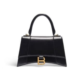 BALENCIAGA HOURGLASS CLUTCH BAG BLACK
