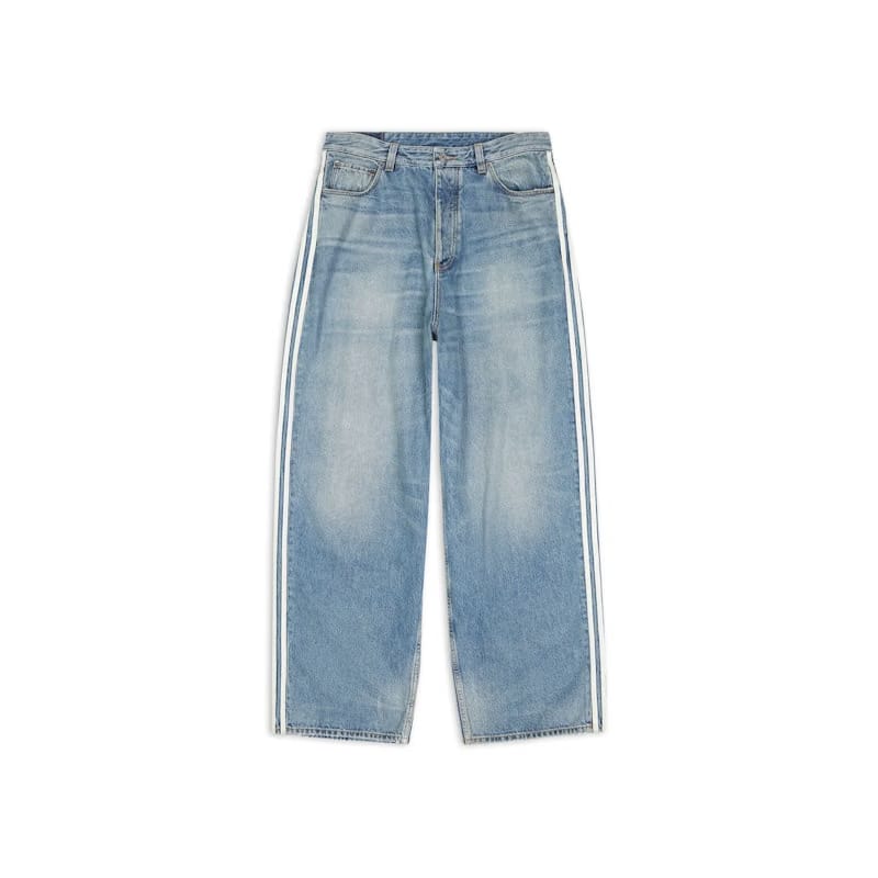 Balenciaga x adidas Large Denim Baggy Pants Blue